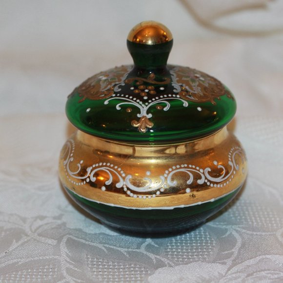 Italian Venetian Murano Glass Moriage Powder Candy